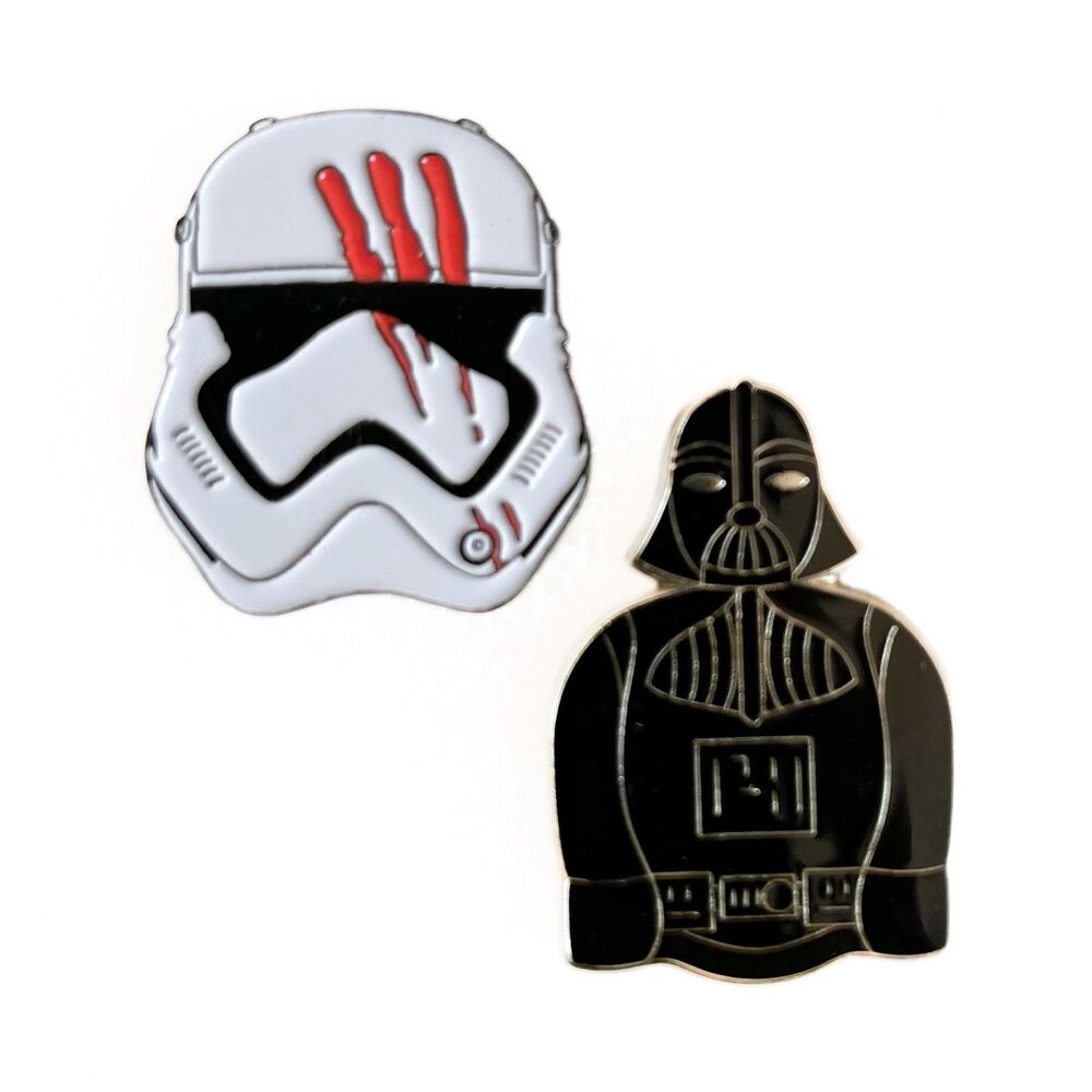 Star Wars Set of 2 Darth Vader and Storm Trooper (Finn) Enamel Pins
